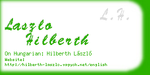 laszlo hilberth business card